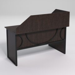 Стол эргономичный офисный СЭ-19 (левосторонний) с экраном СТРОНГ в стиле ЛОФТ декор №1, Дуб Венге