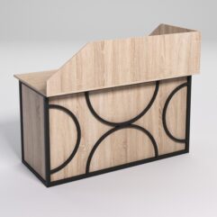 Стол эргономичный офисный СЭ-19А (левосторонний) с экраном СТРОНГ в стиле ЛОФТ декор №1, Дуб Сонома