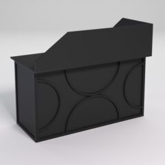 Стол эргономичный офисный СЭ-19А (левосторонний) с экраном СТРОНГ в стиле ЛОФТ декор №1, Черный