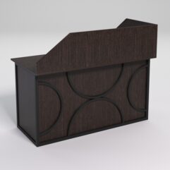 Стол эргономичный офисный СЭ-19А (левосторонний) с экраном СТРОНГ в стиле ЛОФТ декор №1, Дуб Венге