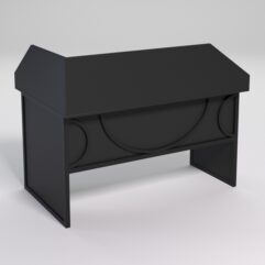 Стол эргономичный офисный СЭ-20 (правосторонний) с экраном СТРОНГ в стиле ЛОФТ декор №1, Черный