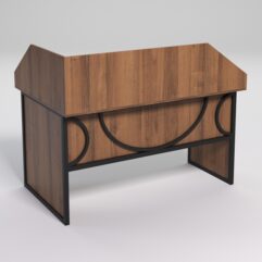 Стол эргономичный офисный СЭ-20 (правосторонний) с экраном СТРОНГ в стиле ЛОФТ декор №1, Орех