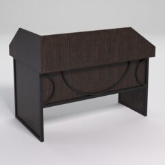 Стол эргономичный офисный СЭ-20 (правосторонний) с экраном СТРОНГ в стиле ЛОФТ декор №1, Дуб Венге