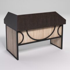 Стол эргономичный офисный СЭ-20 (правосторонний) с экраном СТРОНГ в стиле ЛОФТ декор №1, Дуб Венге и Дуб Сонома