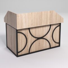 Стол эргономичный офисный СЭ-20А (правосторонний) с экраном СТРОНГ в стиле ЛОФТ декор №1, Дуб Сонома