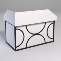 Стол эргономичный офисный СЭ-20А (правосторонний) с экраном СТРОНГ в стиле ЛОФТ декор №1, Белый