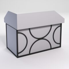 Стол эргономичный офисный СЭ-20А (правосторонний) с экраном СТРОНГ в стиле ЛОФТ декор №1, Серый