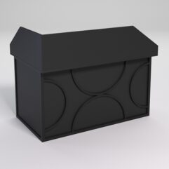 Стол эргономичный офисный СЭ-20А (правосторонний) с экраном СТРОНГ в стиле ЛОФТ декор №1, Черный