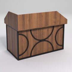 Стол эргономичный офисный СЭ-20А (правосторонний) с экраном СТРОНГ в стиле ЛОФТ декор №1, Орех