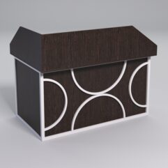 Стол эргономичный офисный СЭ-20А (правосторонний) с экраном СТРОНГ в стиле ЛОФТ декор №1, Дуб Венге + металлический каркас Белый