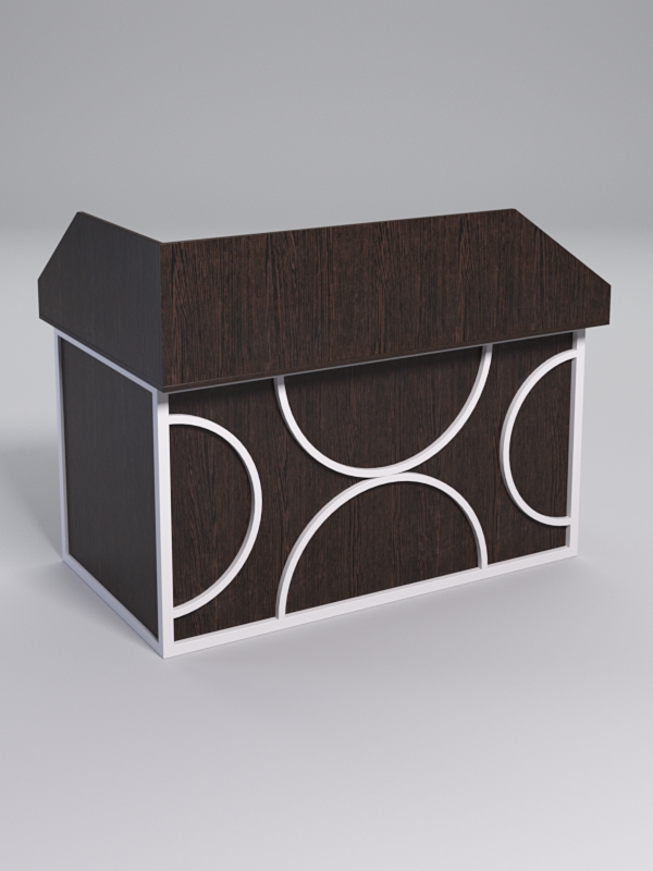 Стол эргономичный офисный СЭ-20А (правосторонний) с экраном СТРОНГ в стиле ЛОФТ декор №1, Дуб Венге + металлический каркас Белый