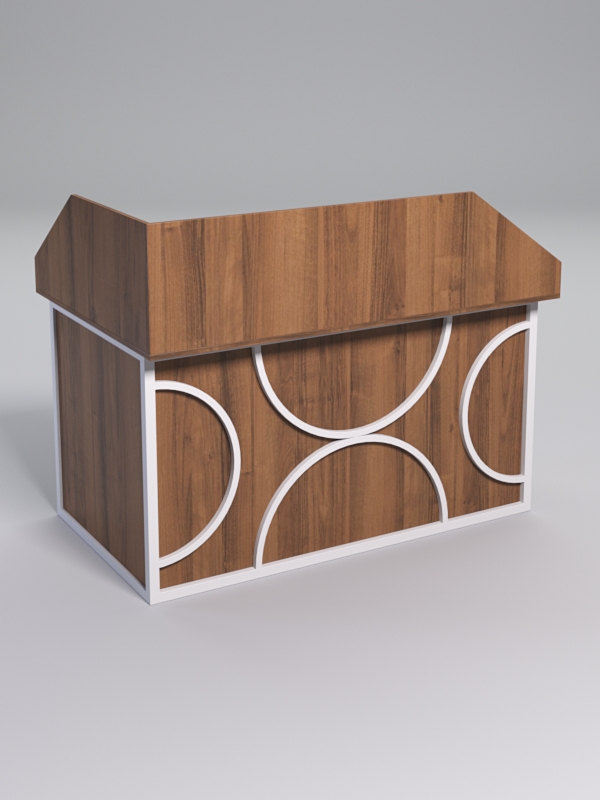 Стол эргономичный офисный СЭ-20А (правосторонний) с экраном СТРОНГ в стиле ЛОФТ декор №1, Орех + металлический каркас Белый