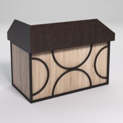 Стол эргономичный офисный СЭ-20А (правосторонний) с экраном СТРОНГ в стиле ЛОФТ декор №1, Дуб Венге и Дуб Сонома