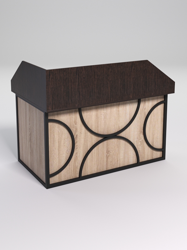 Стол эргономичный офисный СЭ-20А (правосторонний) с экраном СТРОНГ в стиле ЛОФТ декор №1, Дуб Венге и Дуб Сонома