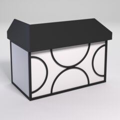 Стол эргономичный офисный СЭ-20А (правосторонний) с экраном СТРОНГ в стиле ЛОФТ декор №1, Черный и Белый