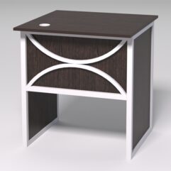 Стол приставной офисный С-01 СТРОНГ в стиле ЛОФТ декор №1, Дуб Венге + металлический каркас Белый