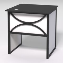 Стол приставной офисный С-01 СТРОНГ в стиле ЛОФТ декор №1, Черный и Белый