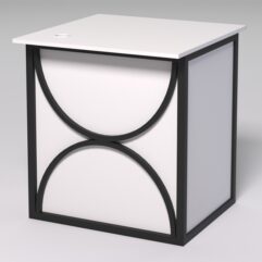 Стол приставной офисный С-01А СТРОНГ в стиле ЛОФТ декор №1, Белый