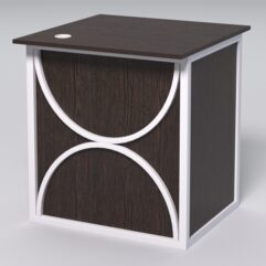 Стол приставной офисный С-01А СТРОНГ в стиле ЛОФТ декор №1, Дуб Венге + металлический каркас Белый