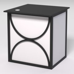 Стол приставной офисный С-01А СТРОНГ в стиле ЛОФТ декор №1, Черный и Белый