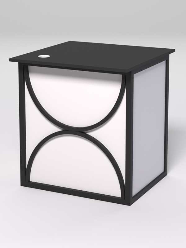 Стол приставной офисный С-01А СТРОНГ в стиле ЛОФТ декор №1, Черный и Белый