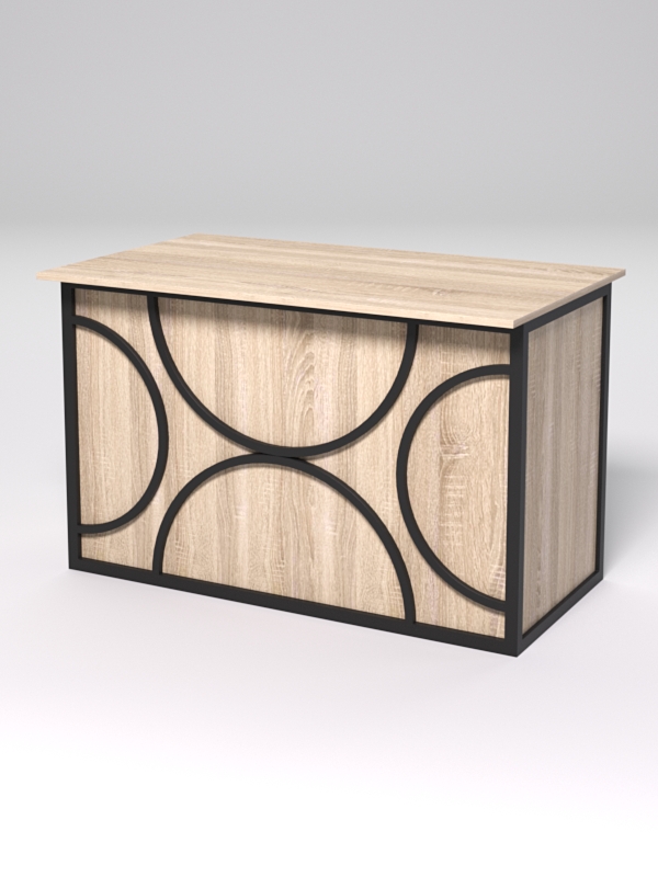 Стол рабочий офисный С-02А СТРОНГ в стиле ЛОФТ декор №1, Дуб Сонома