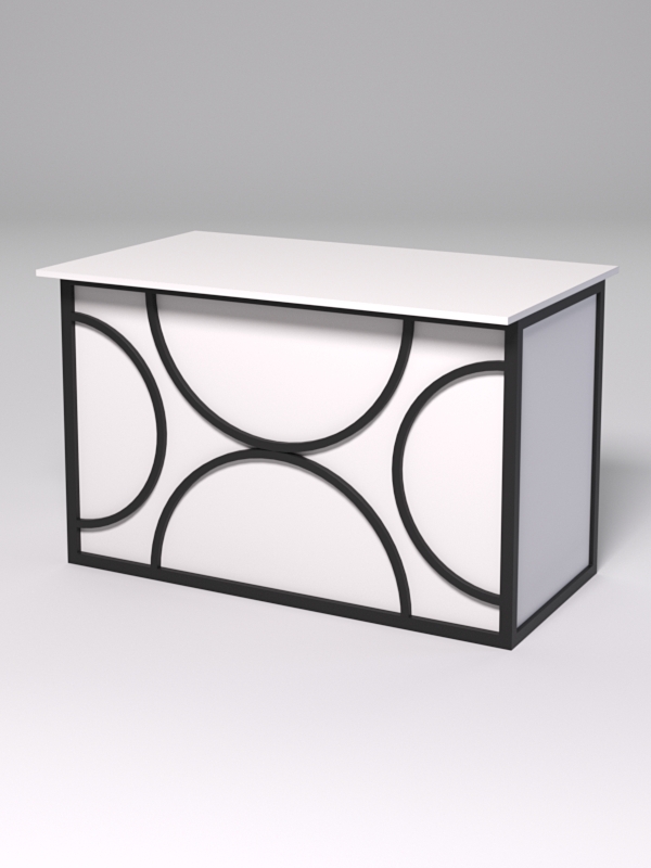 Стол рабочий офисный С-02А СТРОНГ в стиле ЛОФТ декор №1, Белый