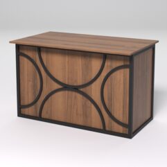 Стол рабочий офисный С-02А СТРОНГ в стиле ЛОФТ декор №1, Орех