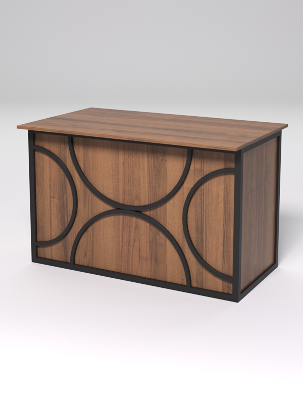 Стол рабочий офисный С-02А СТРОНГ в стиле ЛОФТ декор №1, Орех