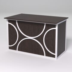 Стол рабочий офисный С-02А СТРОНГ в стиле ЛОФТ декор №1, Дуб Венге + металлический каркас Белый