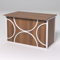 Стол рабочий офисный С-02А СТРОНГ в стиле ЛОФТ декор №1, Орех + металлический каркас Белый