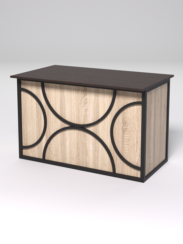 Стол рабочий офисный С-02А СТРОНГ в стиле ЛОФТ декор №1, Дуб Венге и Дуб Сонома