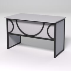 Стол рабочий офисный С-02 (закругленные торцы) СТРОНГ в стиле ЛОФТ декор №1, Серый