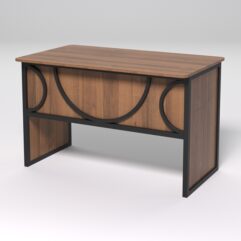 Стол рабочий офисный С-02 (закругленные торцы) СТРОНГ в стиле ЛОФТ декор №1, Орех