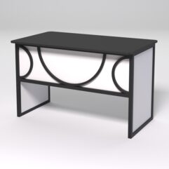 Стол рабочий офисный С-02 (закругленные торцы) СТРОНГ в стиле ЛОФТ декор №1, Черный и Белый