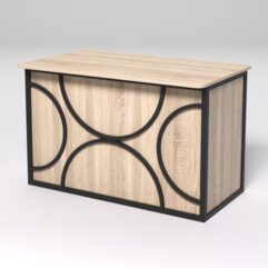 Стол рабочий офисный С-02А (закругленные торцы) СТРОНГ в стиле ЛОФТ декор №1, Дуб Сонома