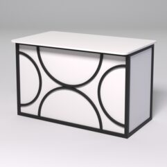 Стол рабочий офисный С-02А (закругленные торцы) СТРОНГ в стиле ЛОФТ декор №1, Белый