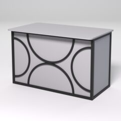 Стол рабочий офисный С-02А (закругленные торцы) СТРОНГ в стиле ЛОФТ декор №1, Серый