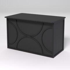 Стол рабочий офисный С-02А (закругленные торцы) СТРОНГ в стиле ЛОФТ декор №1, Черный