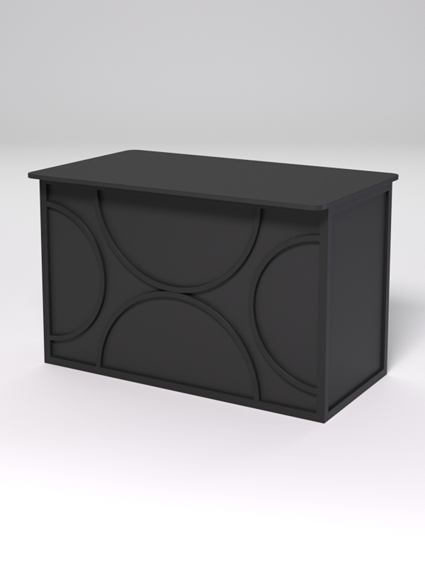 Стол рабочий офисный С-02А (закругленные торцы) СТРОНГ в стиле ЛОФТ декор №1, Черный