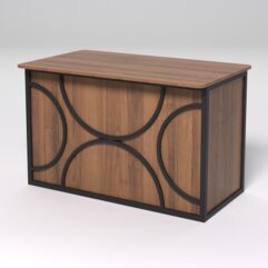 Стол рабочий офисный С-02А (закругленные торцы) СТРОНГ в стиле ЛОФТ декор №1, Орех