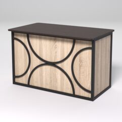 Стол рабочий офисный С-02А (закругленные торцы) СТРОНГ в стиле ЛОФТ декор №1, Дуб Венге и Дуб Сонома