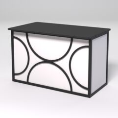 Стол рабочий офисный С-02А (закругленные торцы) СТРОНГ в стиле ЛОФТ декор №1, Черный и Белый