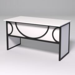 Стол рабочий офисный С-03 СТРОНГ в стиле ЛОФТ декор №1, Белый