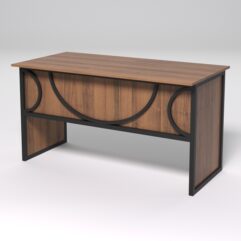 Стол рабочий офисный С-03 СТРОНГ в стиле ЛОФТ декор №1, Орех