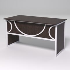 Стол рабочий офисный С-03 СТРОНГ в стиле ЛОФТ декор №1, Дуб Венге + металлический каркас Белый