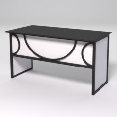 Стол рабочий офисный С-03 СТРОНГ в стиле ЛОФТ декор №1, Черный и Белый