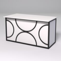 Стол рабочий офисный С-03А СТРОНГ в стиле ЛОФТ декор №1, Белый