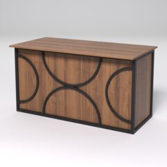 Стол рабочий офисный С-03А СТРОНГ в стиле ЛОФТ декор №1, Орех