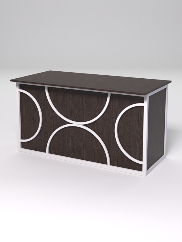 Стол рабочий офисный С-03А СТРОНГ в стиле ЛОФТ декор №1, Дуб Венге + металлический каркас Белый